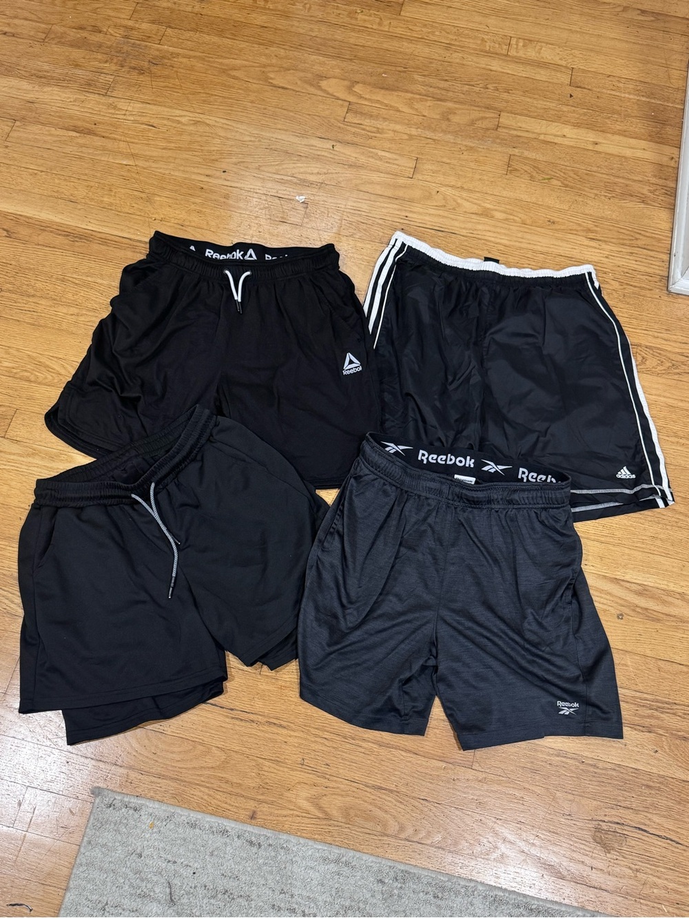 Reebok Men’s Black Athletic Shorts Pack - 4 Pair
